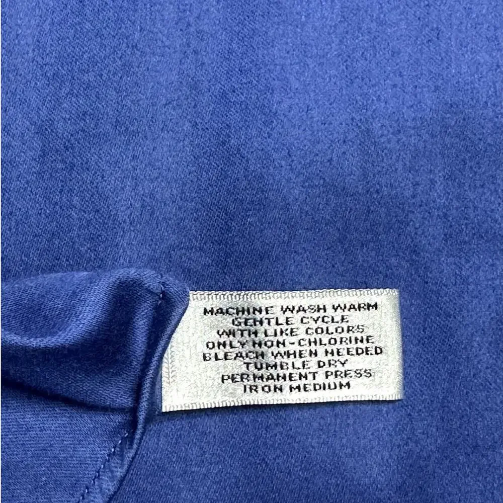 Geoffrey Beene Royal Blue Sateen Stiff Collar Long Sleeve Button Down Shirt XXL - Picture 7 of 10